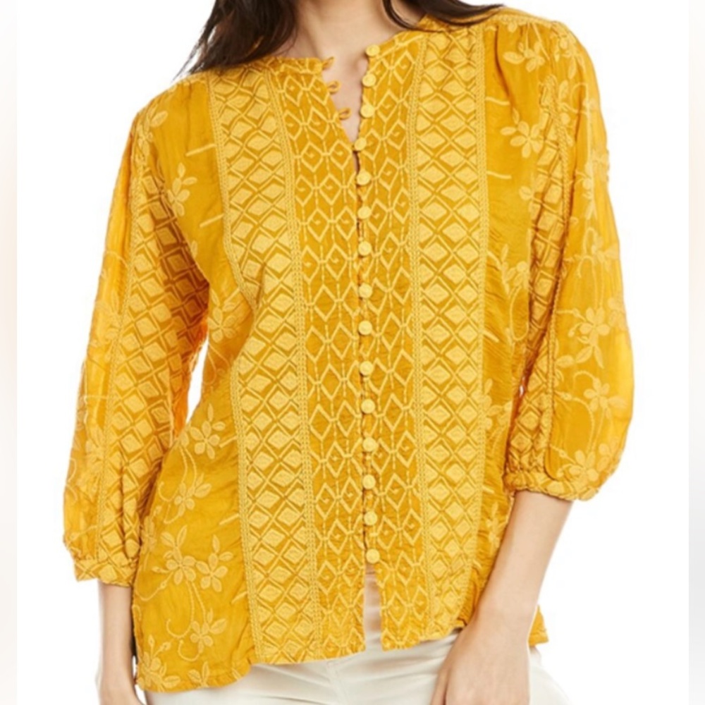 NWOT Johnny Was Ciaga Phoebe Button Down Top